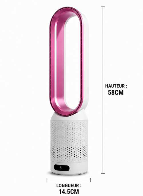 Purificateur d’Air Sans Pales ColdSunny™ Rose – Disponible en 4 coloris