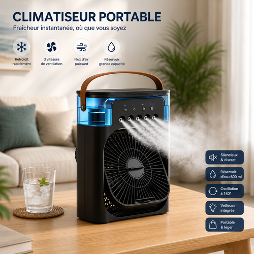Climatiseur Portable ColdSunny™ – Refroidisseur d’Air 3-en-1