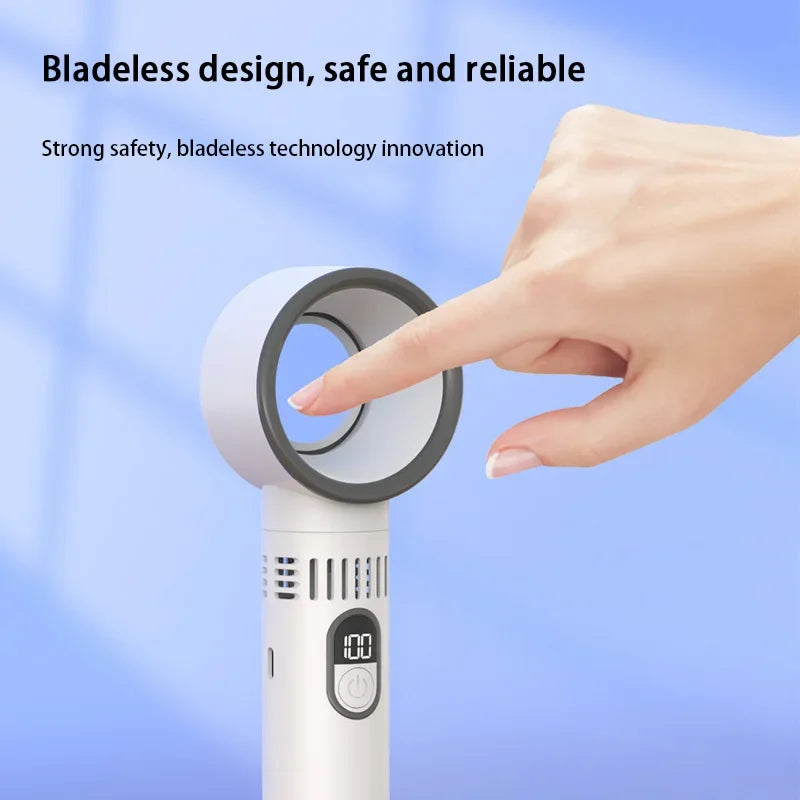 Lenovo New Outdoor Portable Handheld Fan with LED Display Mini Rechargeable 100-level Free Control High Speed Battery Fan New
